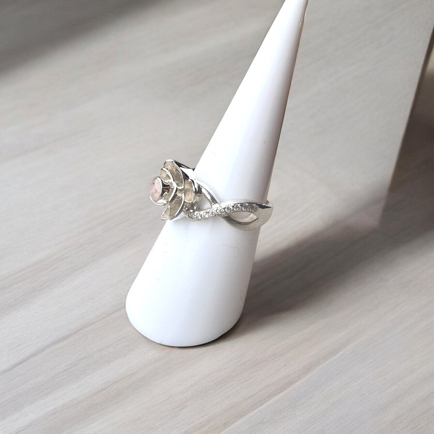 Silver Rose Design Ring