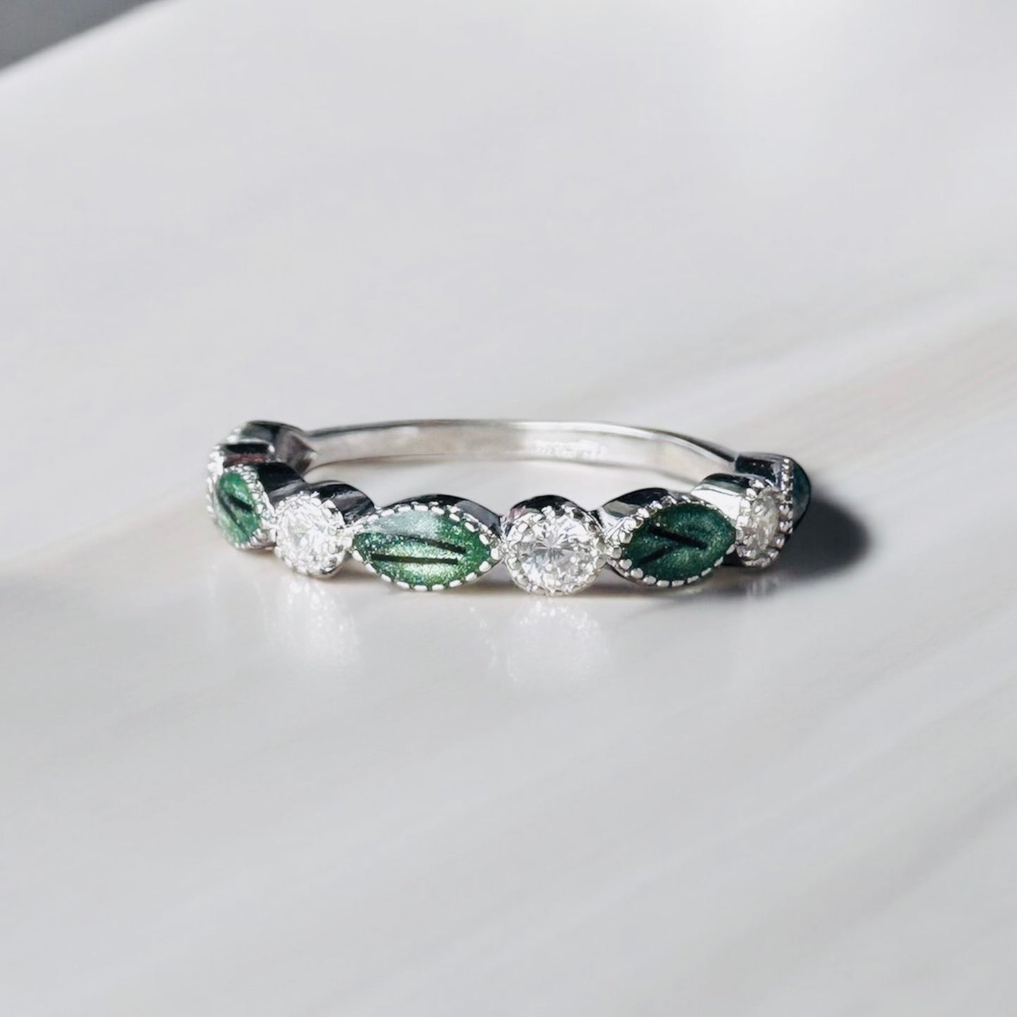 Half Eternity Crystal Marquise Band Ring