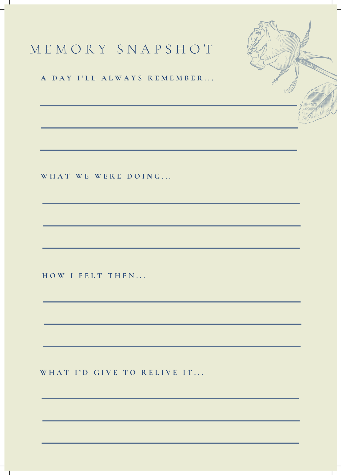 Digital Grief Journal – Gentle Prompts for Bereavement & Healing