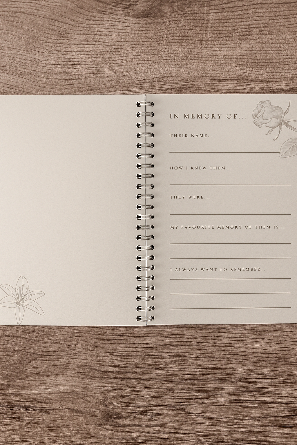 Paperback Grief Journal – Gentle Prompts for Bereavement & Healing