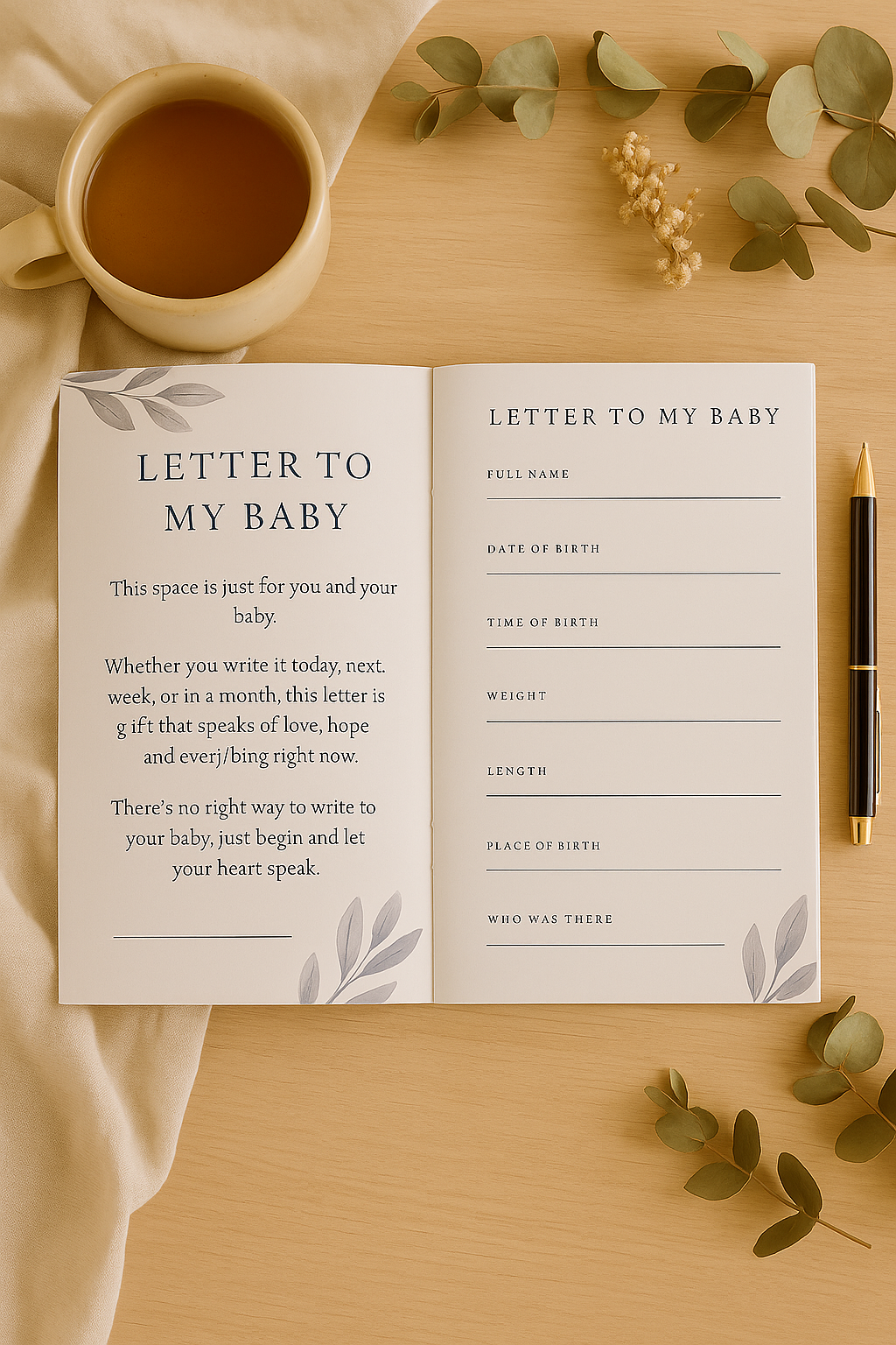 Booklet Style - Letter to My Baby – A Keepsake Booklet for Your Words of Love