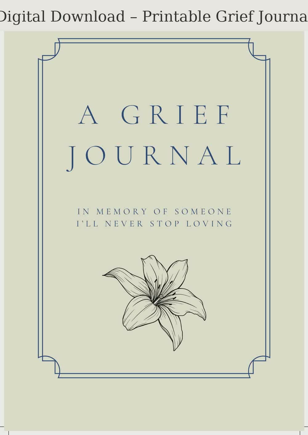 Instant download grief journal – 30-page printable PDF for emotional healing and remembrance