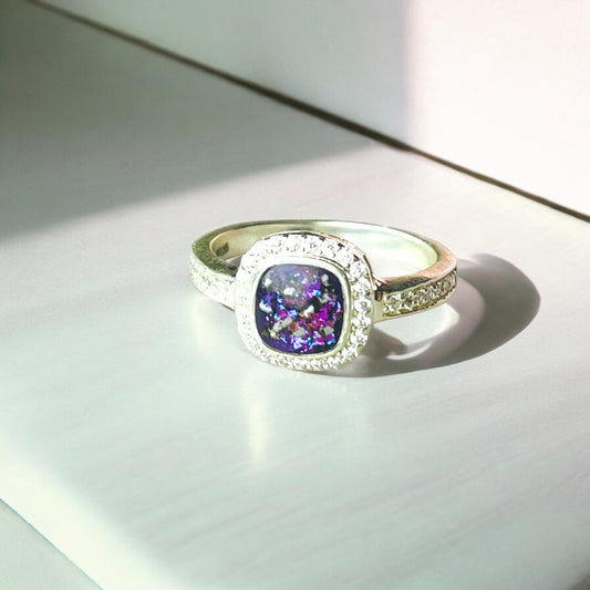 Square Crystal Cushion Ring