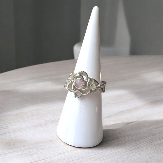 Silver Rose Design Ring