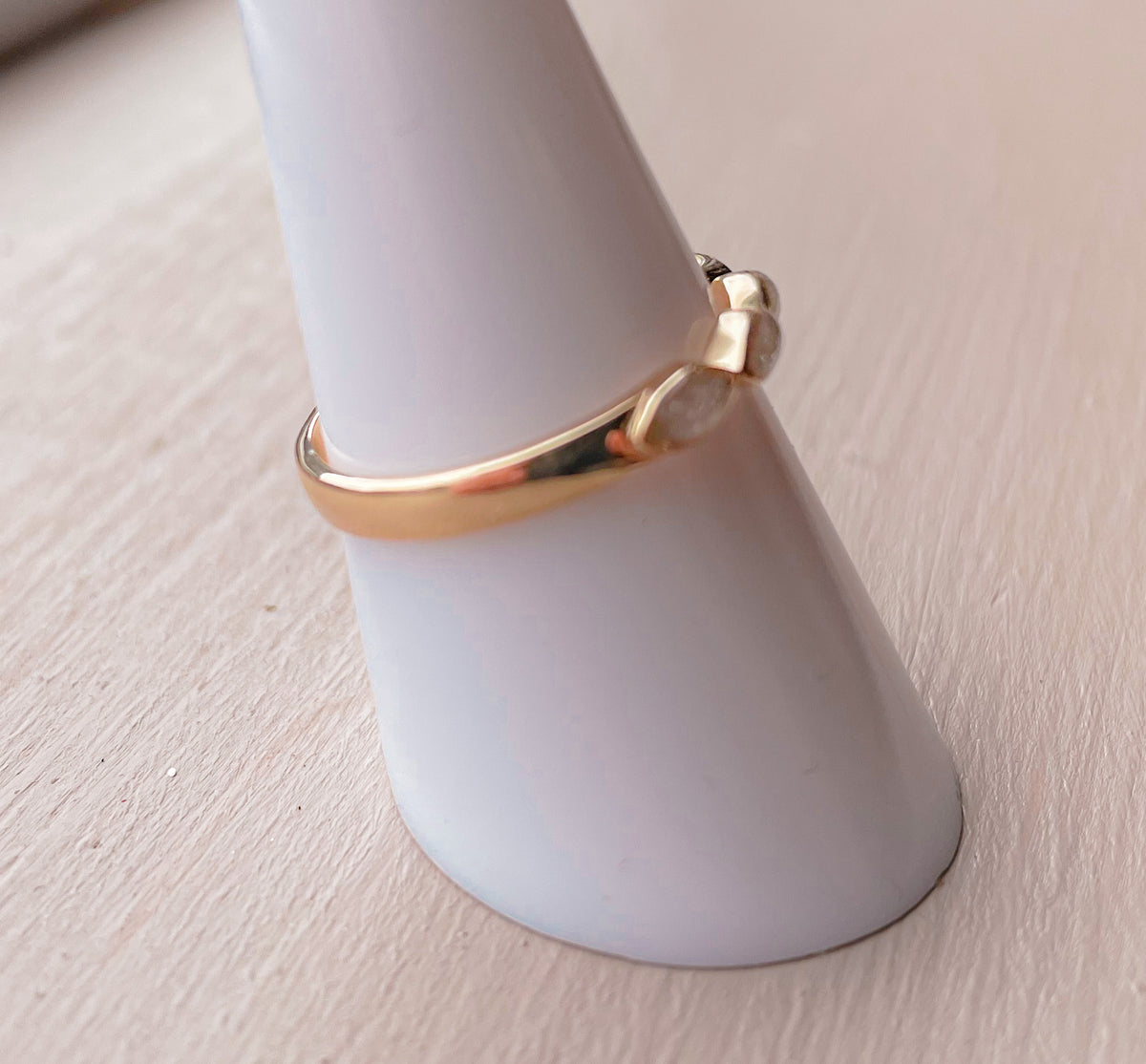 9K gold breastmilk Ashes Eternity Ring Crystal handmade in wales 