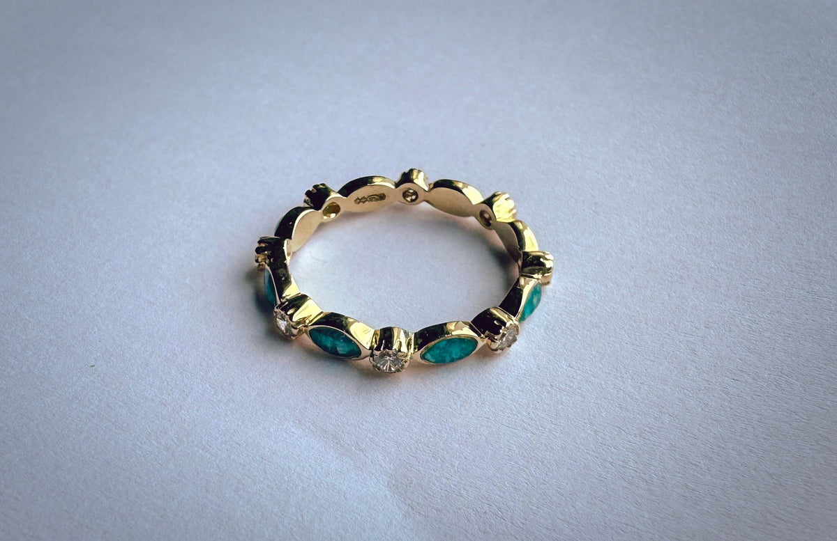 9K gold breastmilk Ashes Eternity Ring Crystal