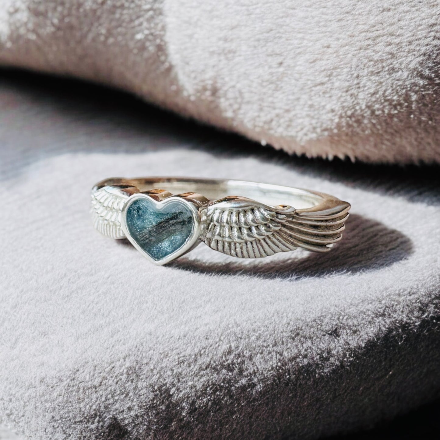 Angel wings Ring Keepsake Ring Sterling Silver Breastmilk