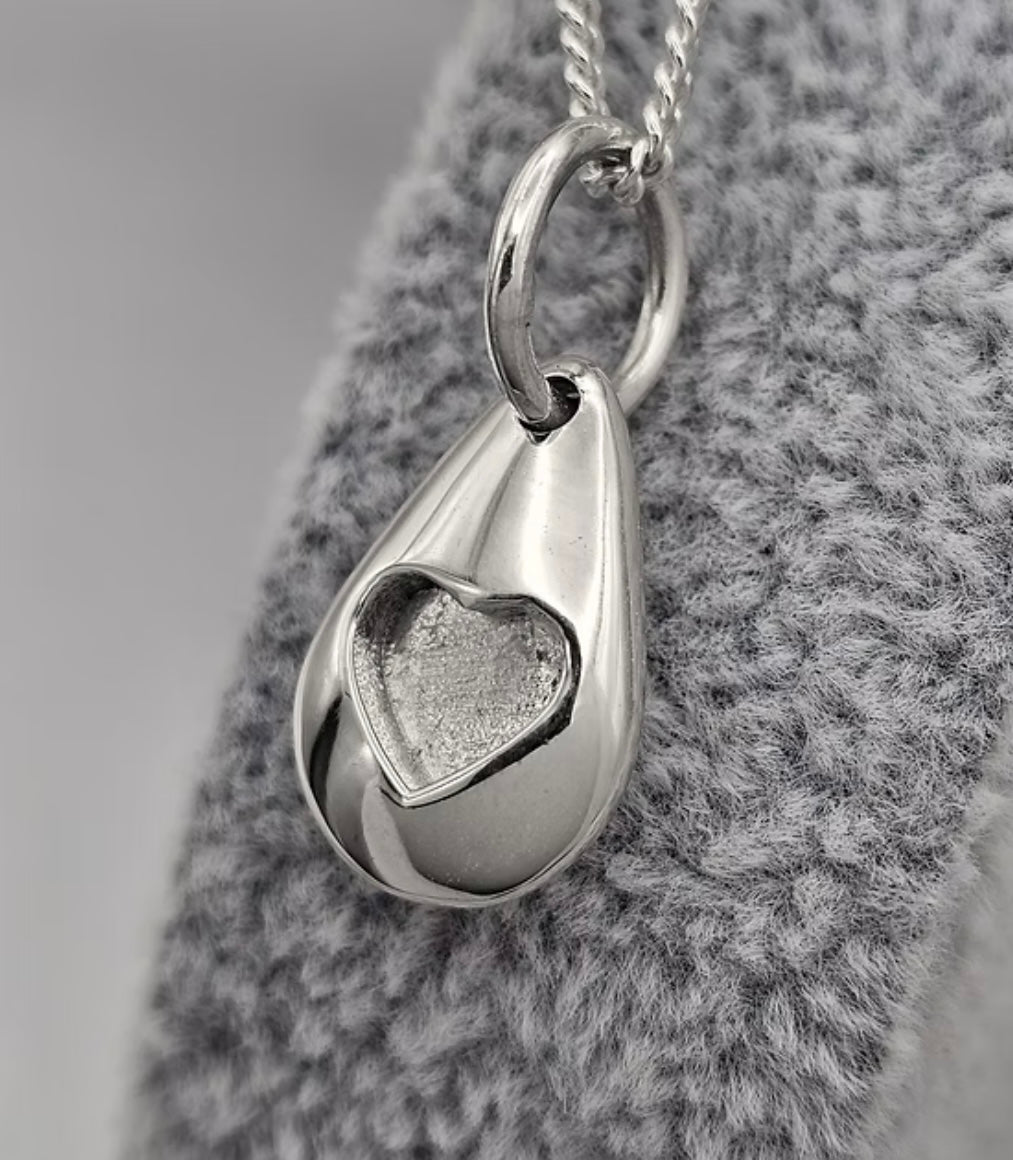 3D Pebble Heart Pendant