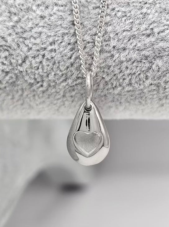 3D Pebble Heart Pendant