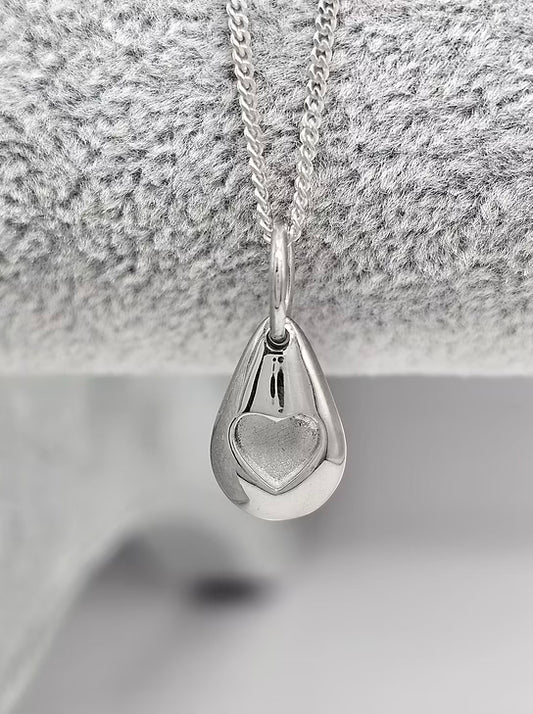 3D Pebble Heart Pendant
