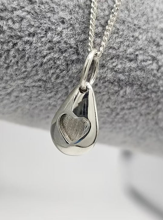3D Pebble Heart Pendant