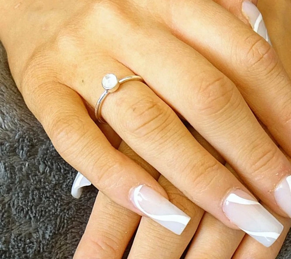 Sterling Silver Petite Round Keepsake Ring