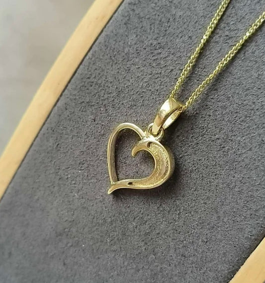 9K Gold Infinity Heart Pendant