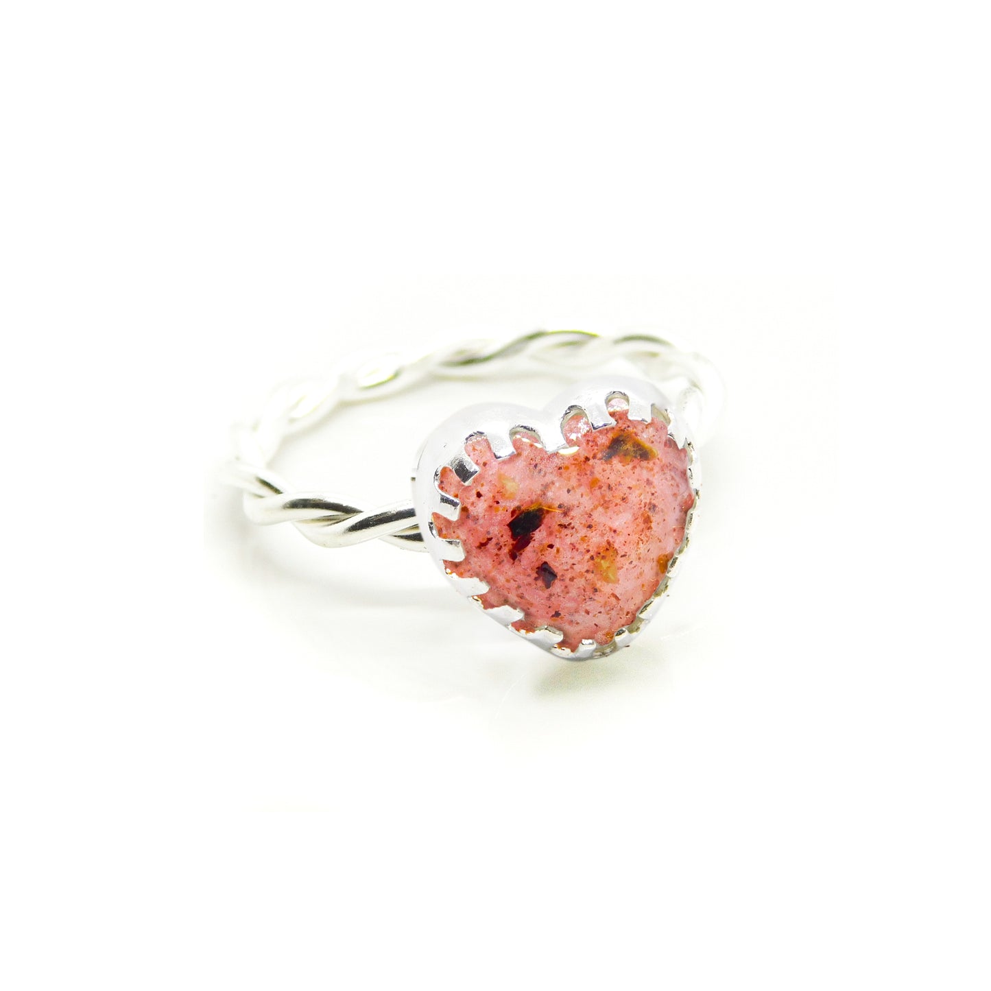 Twisted or Bubble Band Heart Detail Ring